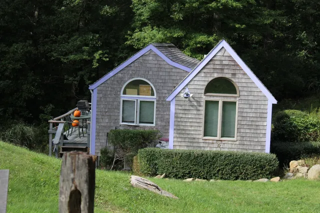 a view of a door of a yard