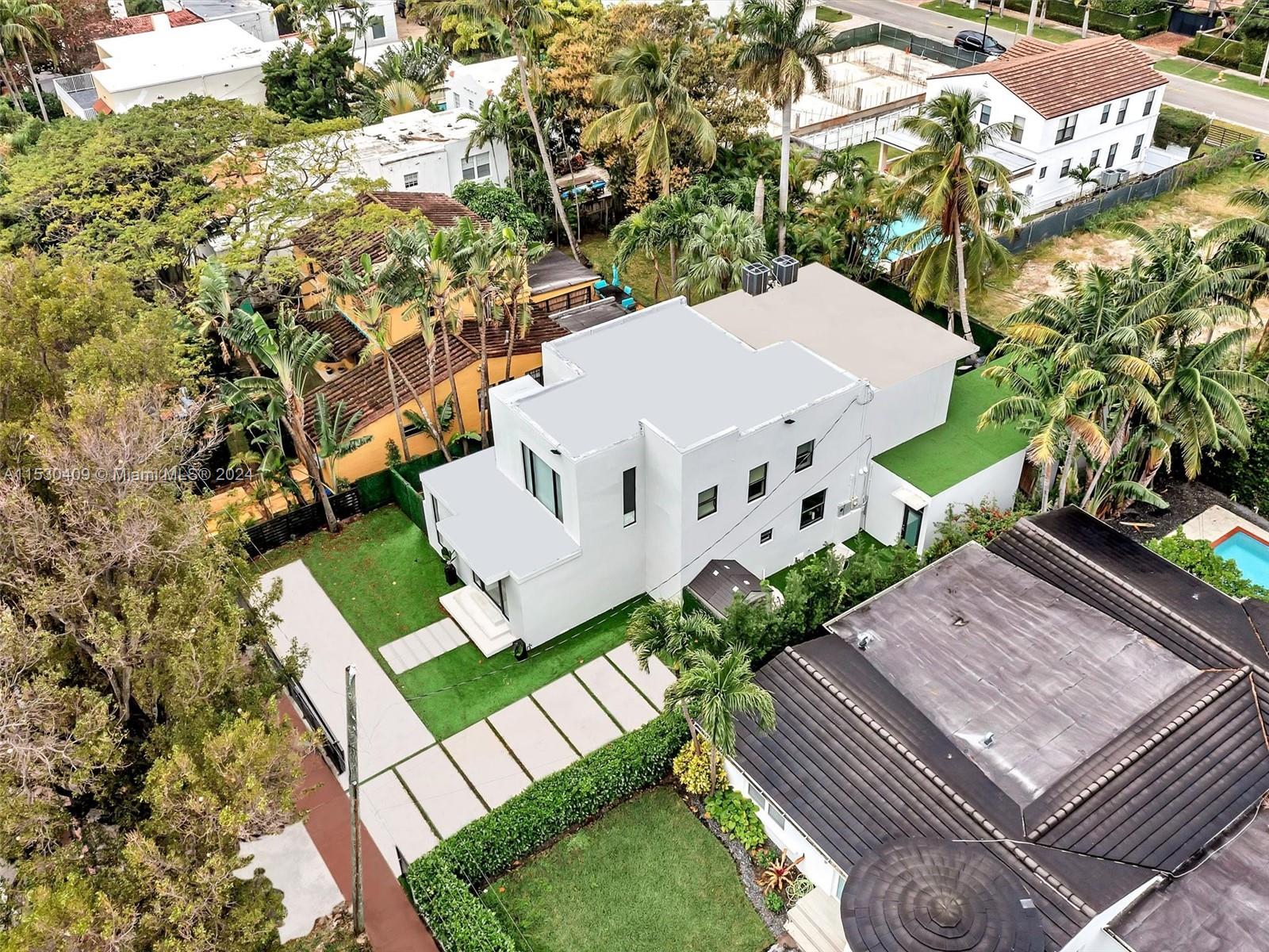 3010 Alton Road Miami Beach, FL 33140 - Photo 37 of 41 an aerial view of a house with a garden
