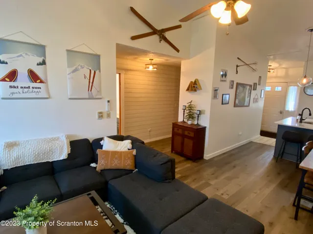 a living room with furniture