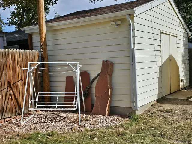 a view of wooden door