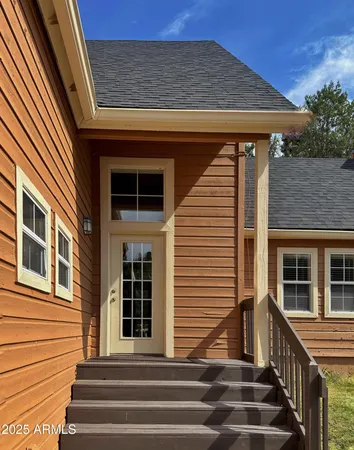 a front view of a house with a window