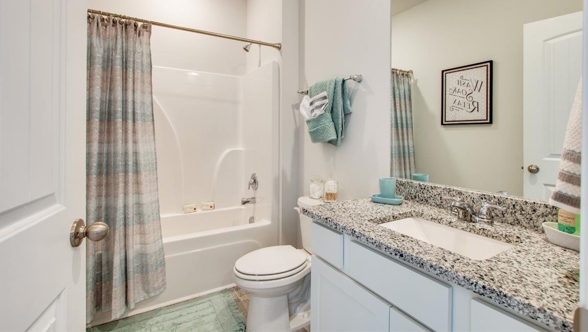 1000 Mewborn Farm Road Oakland, TN 38060 - Photo 13 of 26 a bathroom with a granite countertop sink toilet and shower