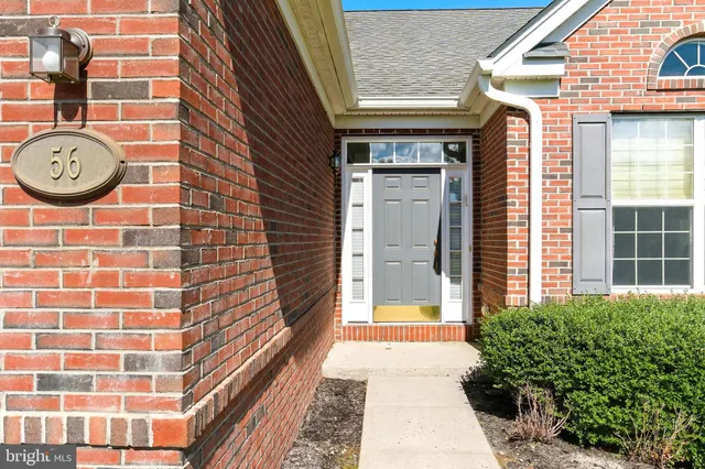a view of a wooden door and a window