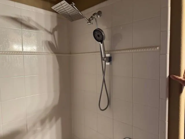 a bathroom with a shower