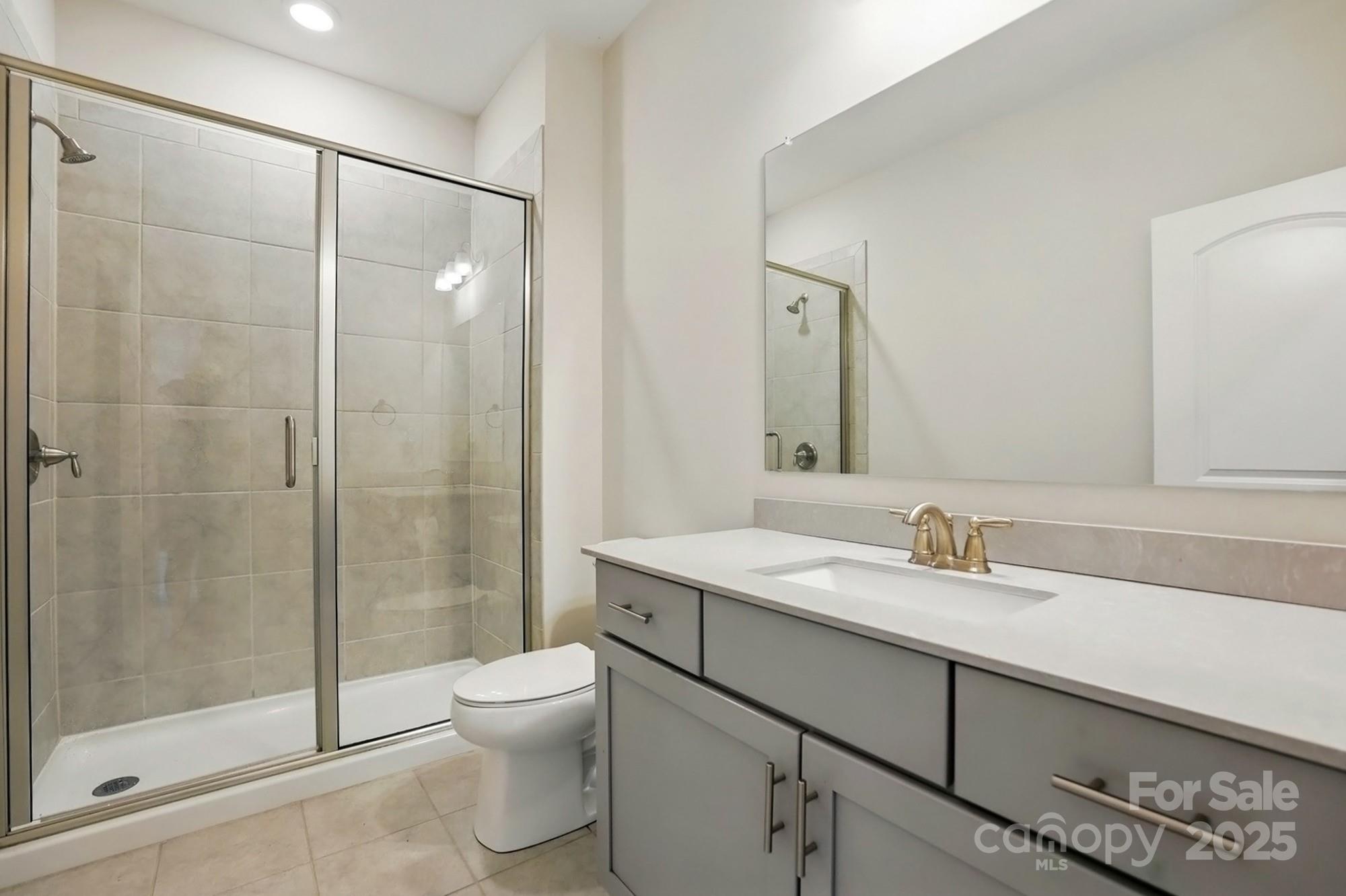 20422 Creek Bend Edge Court Matthews, NC 28105 - Photo 16 of 39 a bathroom with a shower sink vanity mirror and toilet