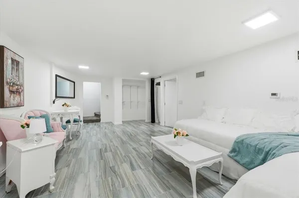 a living room with furniture