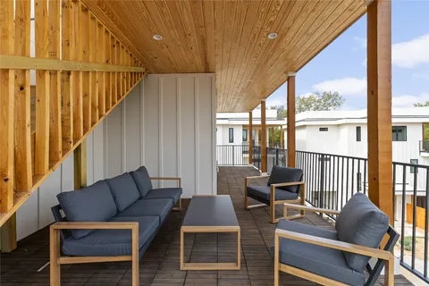 a outdoor living space with furniture