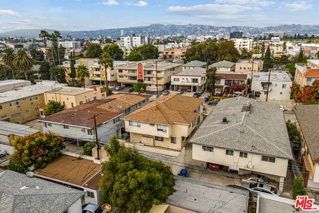 an aerial view of a house