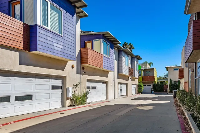 a front view of a building with street view