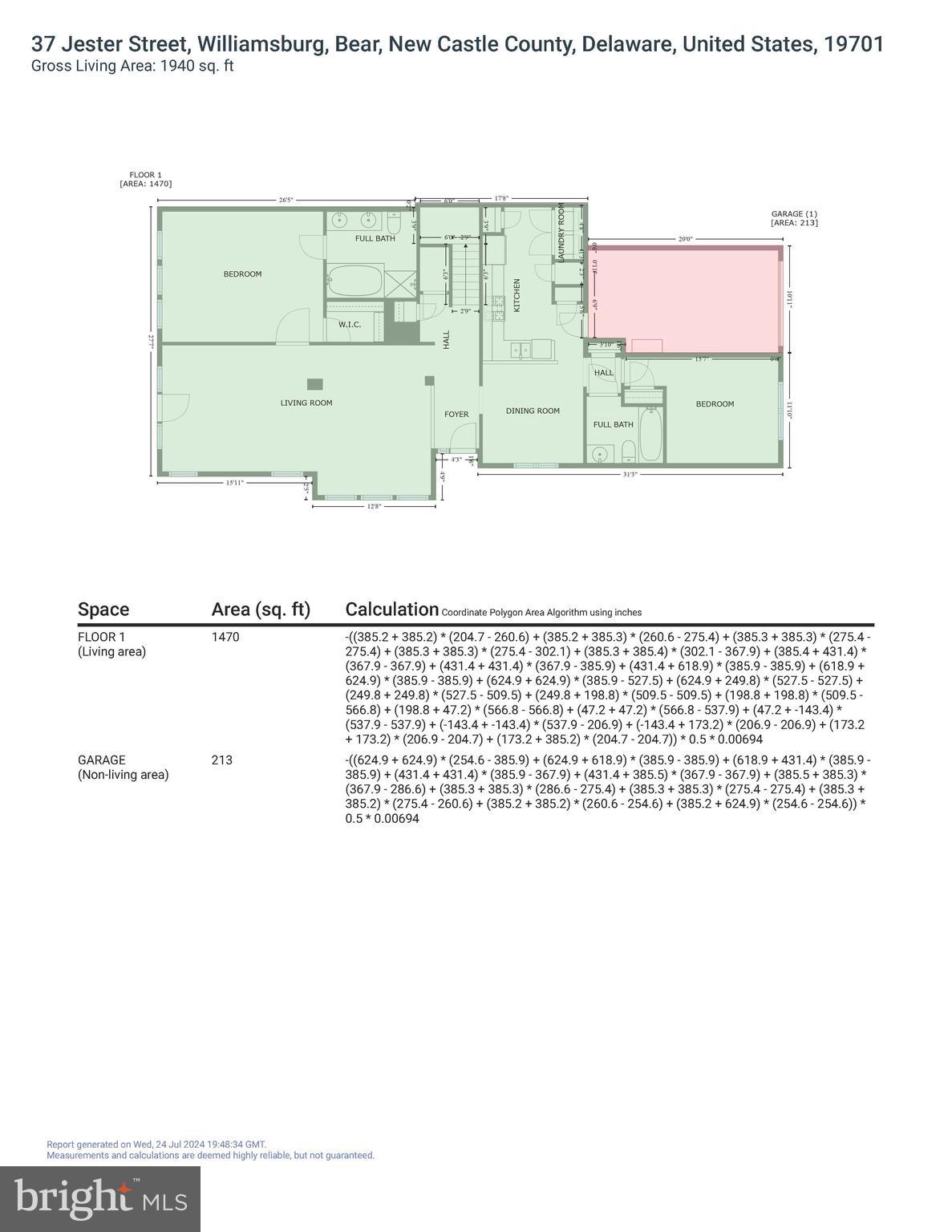 37 Jester Street Bear, DE 19701 - Photo 52 of 55 Main Level Floor Plan