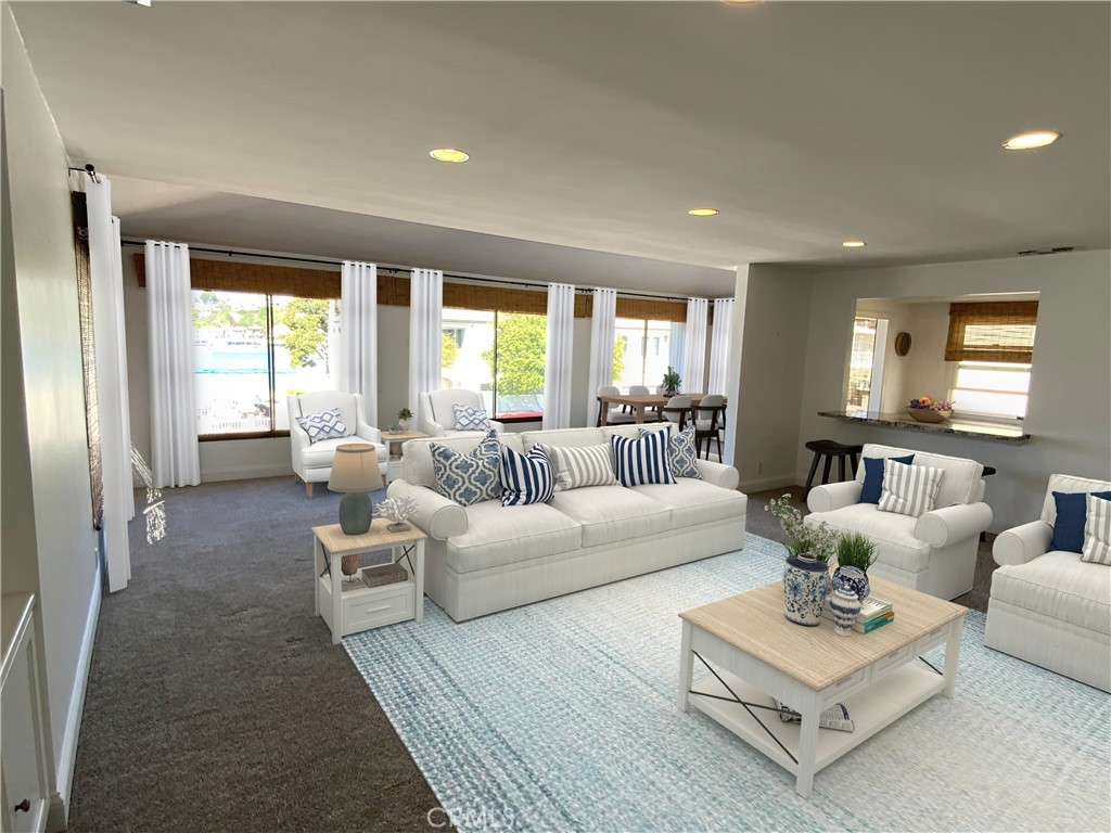 2137 Channel Road Newport Beach, CA 92661 - Photo 4 of 21 Main Living Room With Bay Views -Virtually Staged