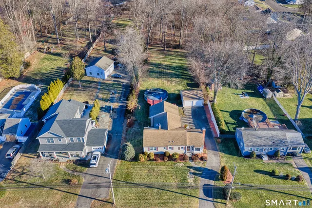 an aerial view of multiple house