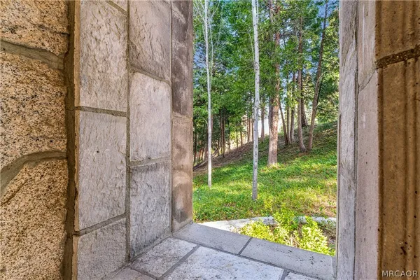 a view of a garden from a windows