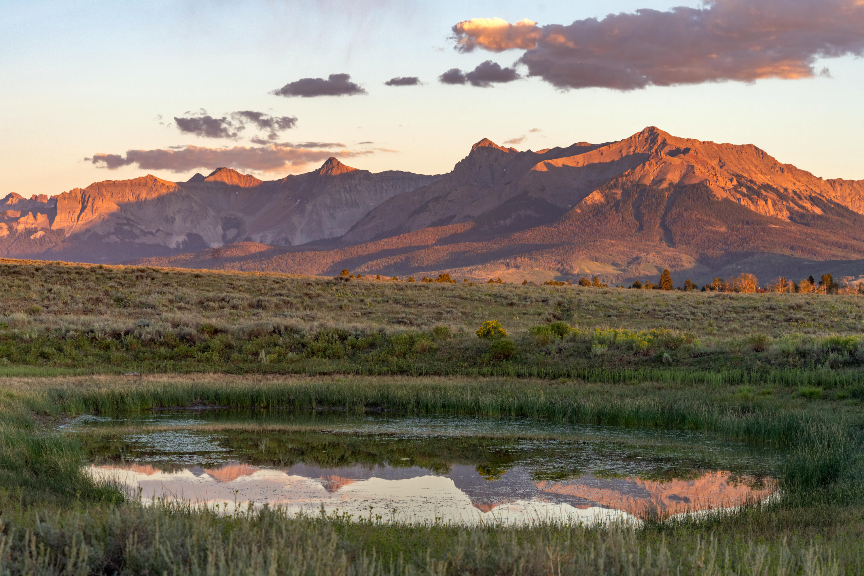 a view of lake with mountain