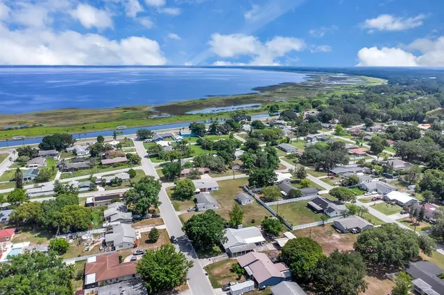 a view of a city with an ocean