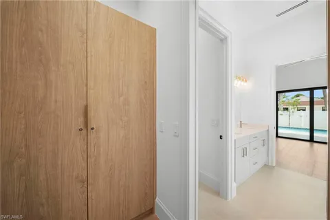 a spacious bathroom with a shower