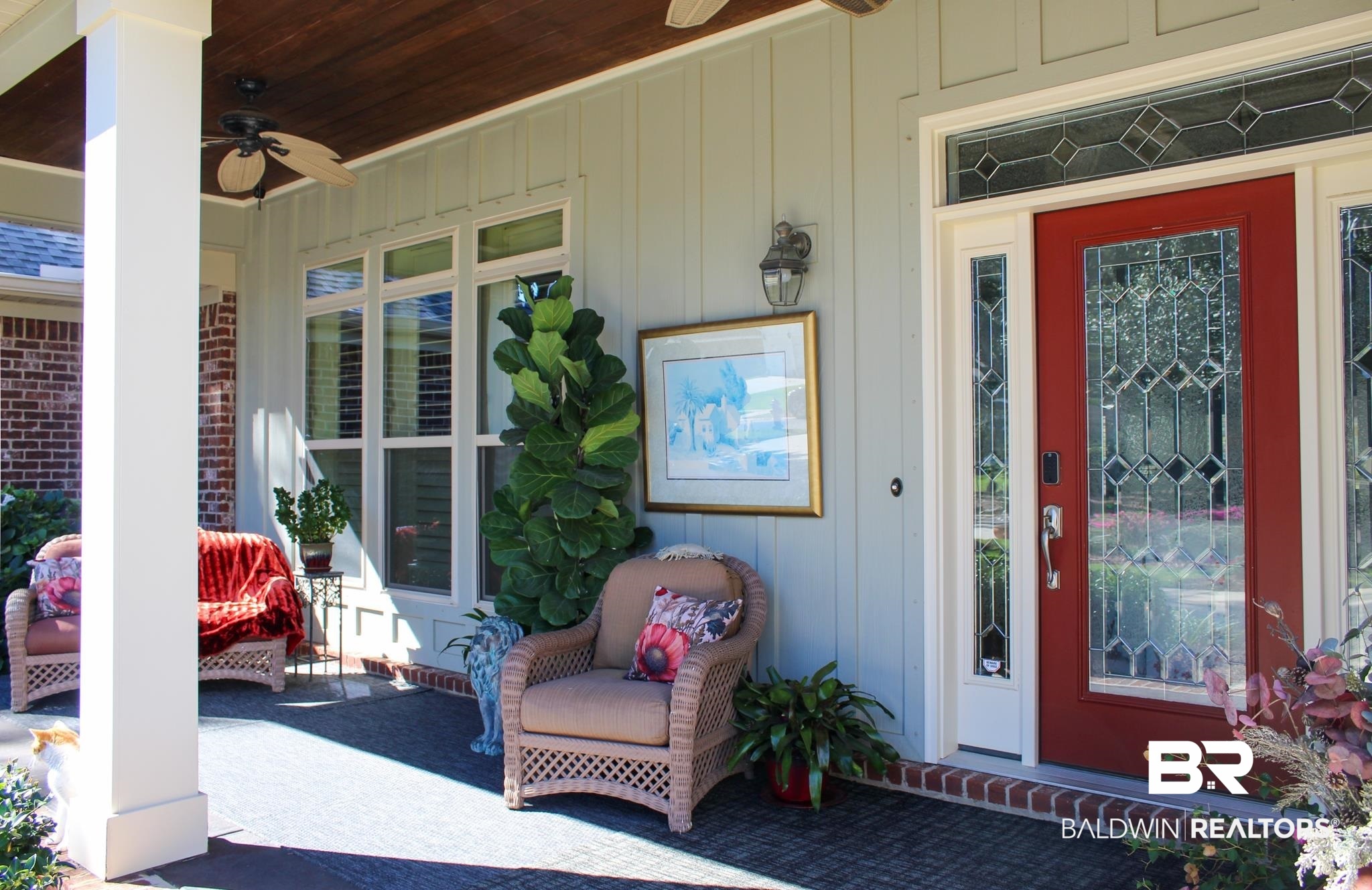 375 Barndling Street Fairhope, AL 36532 - Photo 22 of 24 Doorway to property with ceiling fan and covered porch