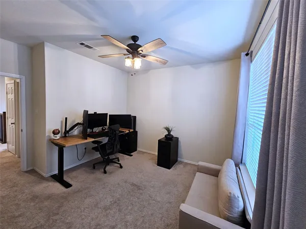 a view of workspace with a window