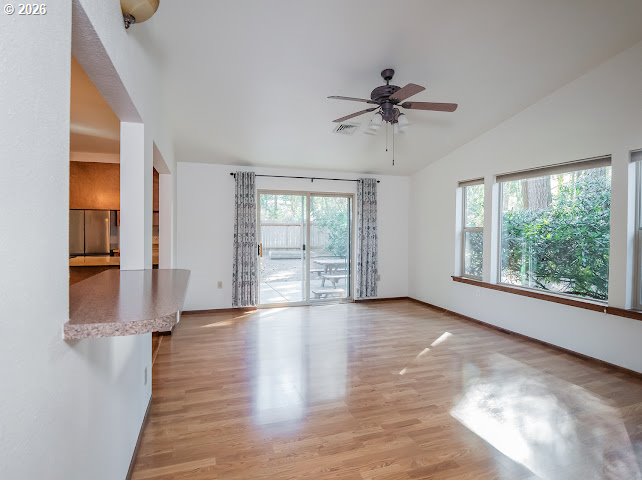 87974 8th Street Veneta, OR 97487 - Photo 30 of 48 a view of empty room with wooden floor and fan