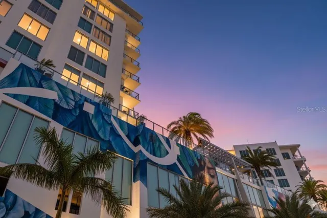 a view of a lake with a lot of residential houses