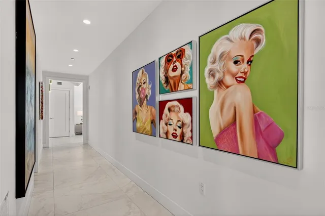 a view of a balcony with potted plants