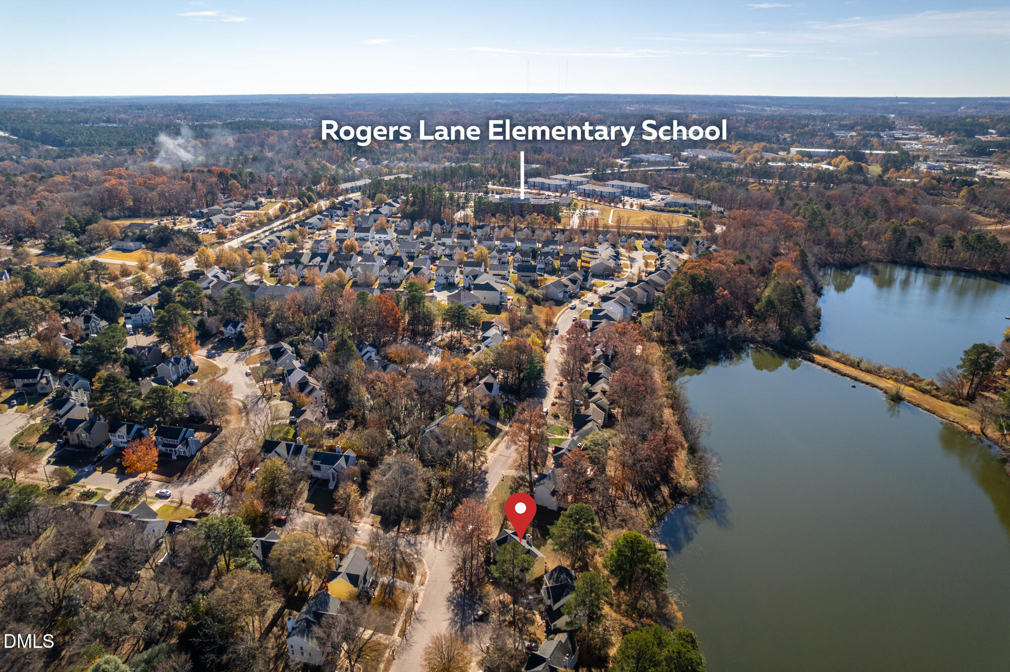 701 Thistlegate Trail Raleigh, NC 27610 - Photo 53 of 53 an aerial view of city and lake