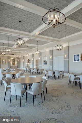 a view of a dining room