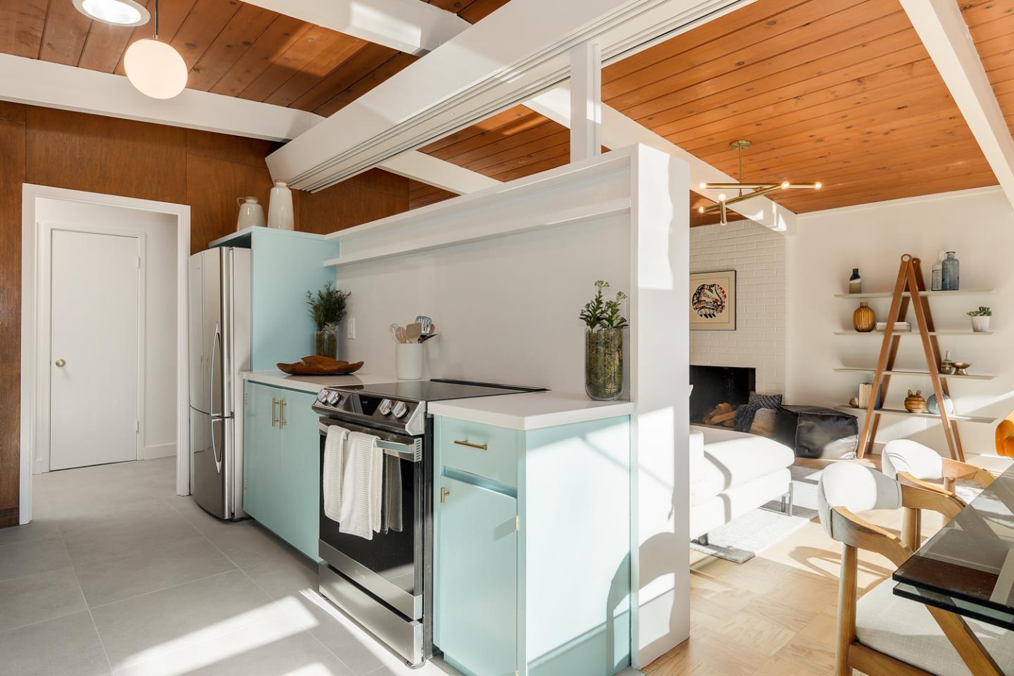 2 Roosevelt Circle Palo Alto, CA 94306 - Photo 17 of 42 a kitchen with a stove and a refrigerator