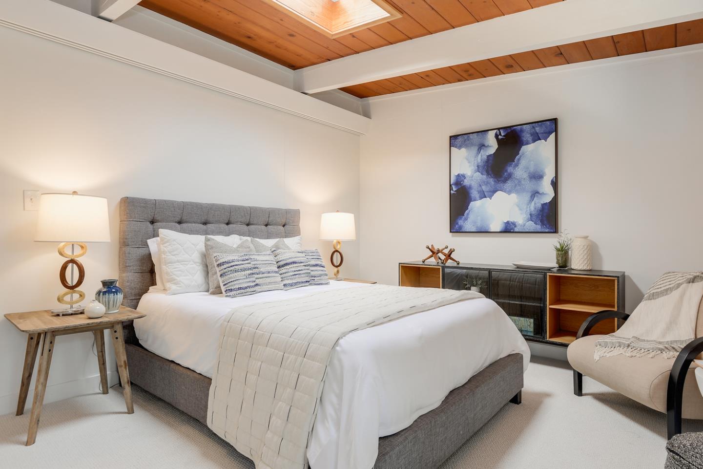 2 Roosevelt Circle Palo Alto, CA 94306 - Photo 26 of 42 a bedroom with bed and a chandelier