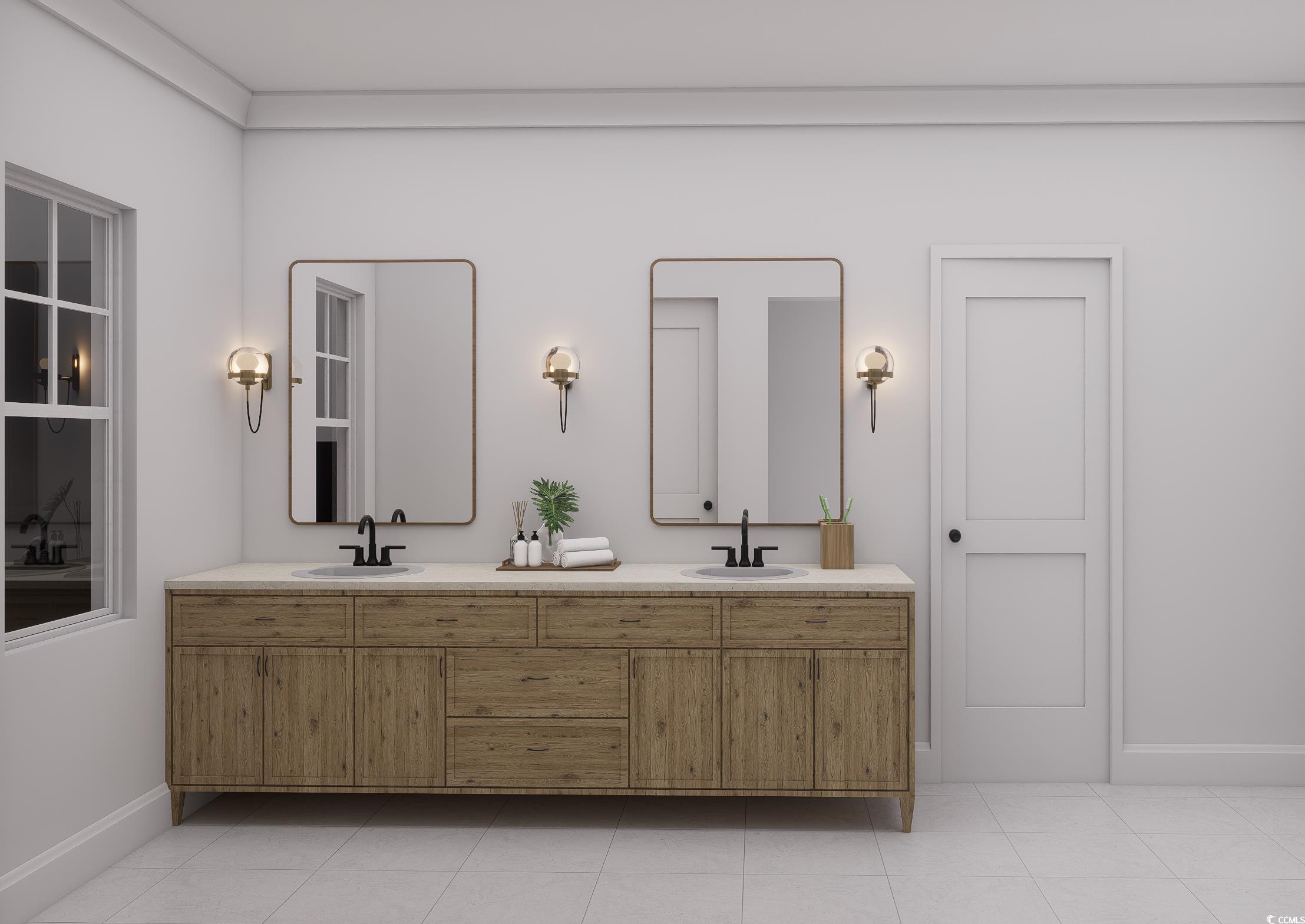 310 King Street Georgetown, SC 29440 - Photo 10 of 23 Full bathroom with double vanity and light tile patterned floors