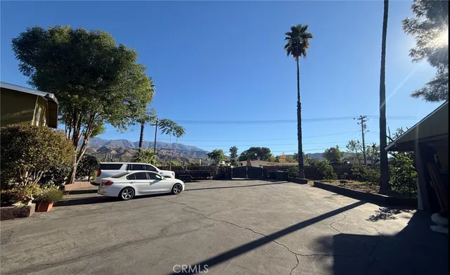 a car parked on the side of a street