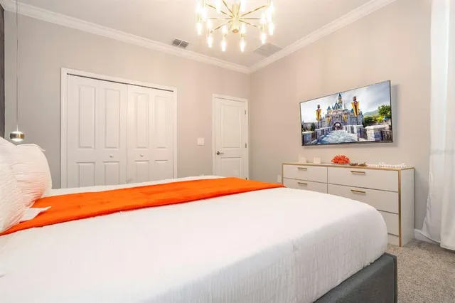 a view of a house with a large window