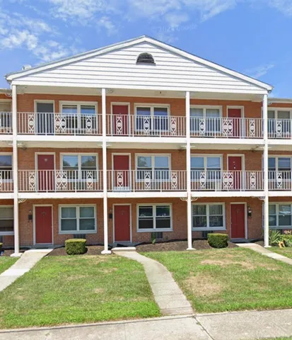 a front view of residential houses