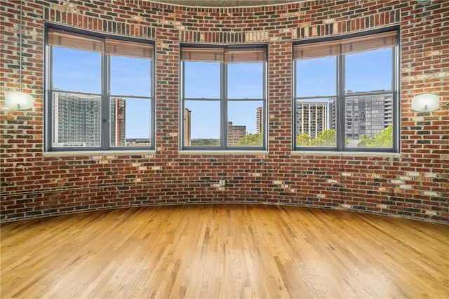 a view of a brick building with a window