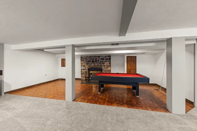 a utility room with cabinets