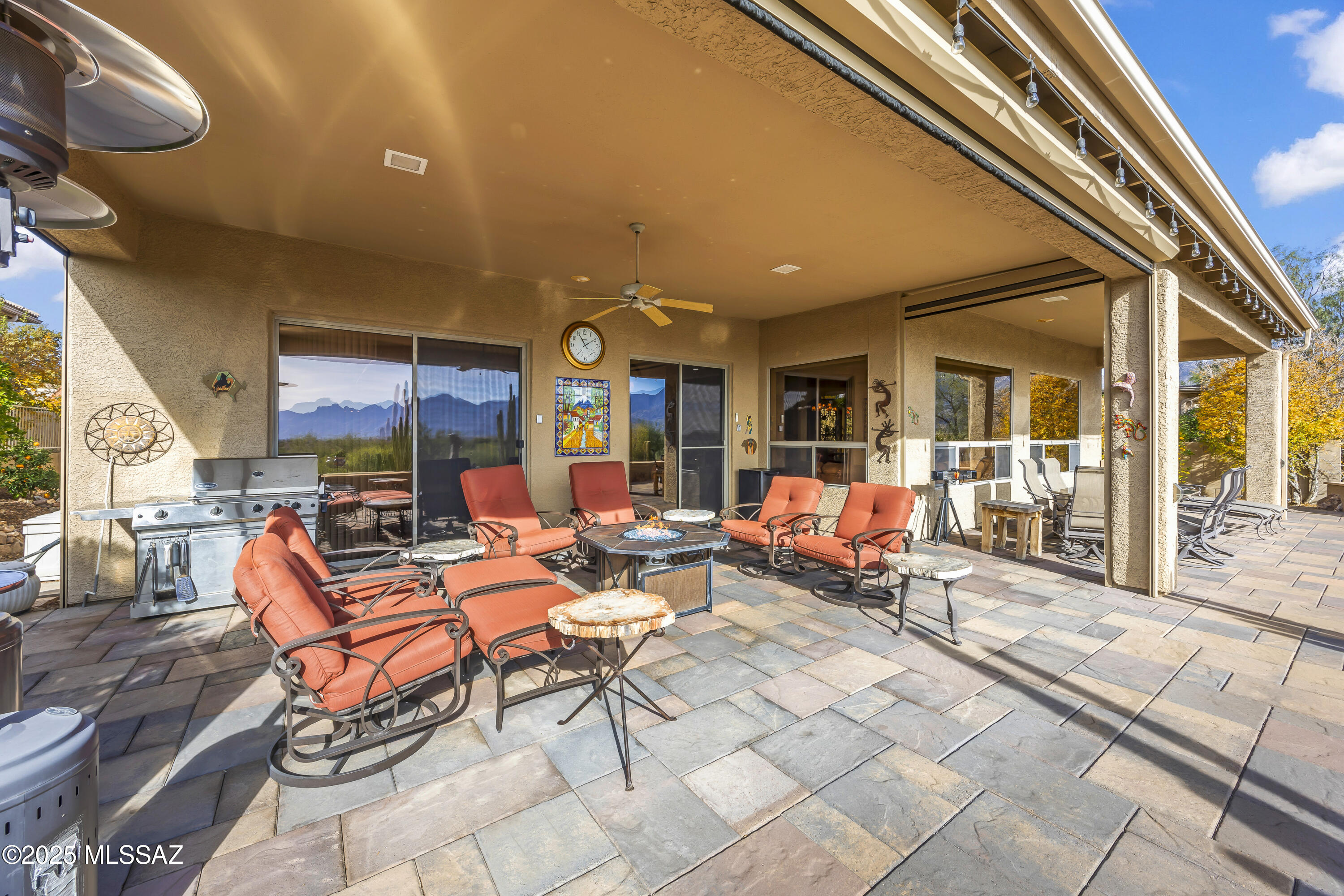 62893 East Flower Ridge Drive Tucson, AZ 85739 - Photo 37 of 49 Full Length Covered Patio with AMAZING VIEWS