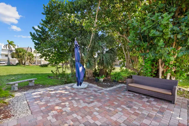 a view of backyard with outdoor and green space