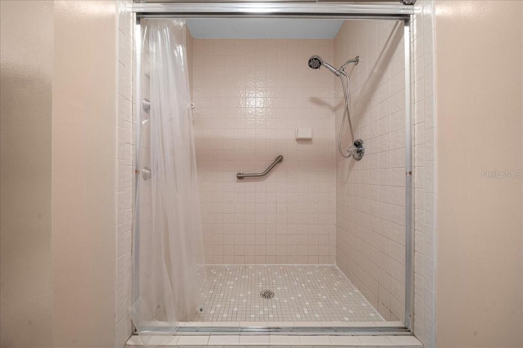 3702 Northeast 17th Street Ocala, FL 34470 - Photo 28 of 63 a bathroom with a glass shower door
