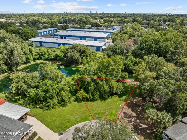 a view of a yard with a garden