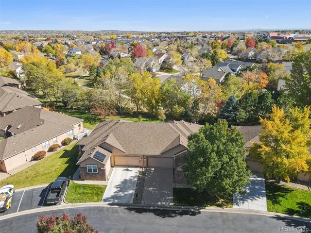 an aerial view of a house