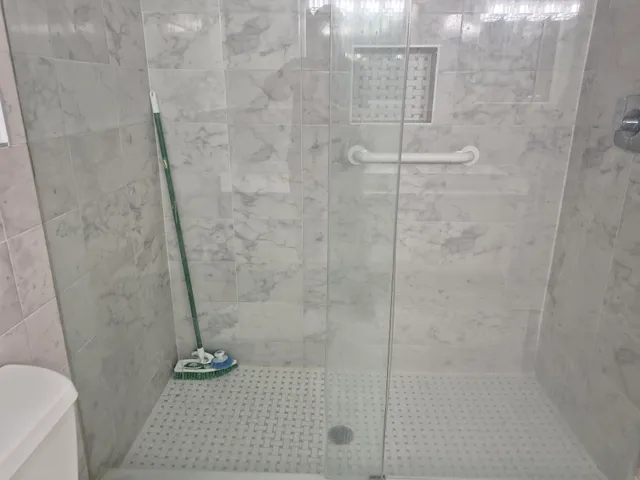a bathroom with a shower