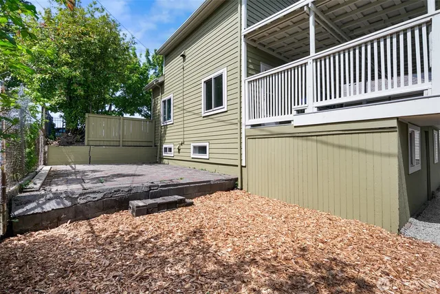 a backyard of a house