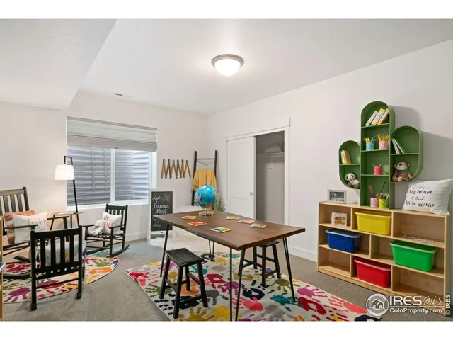 a view of a terrace with a garden