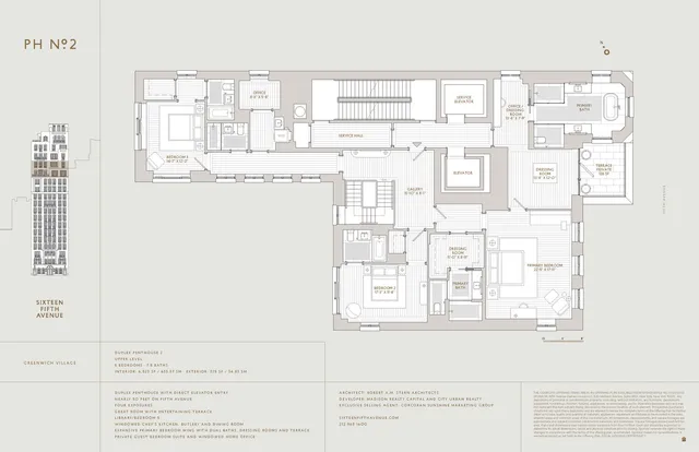 $45,000,000 | 16 5th Avenue, Unit PH2 | Greenwich Village