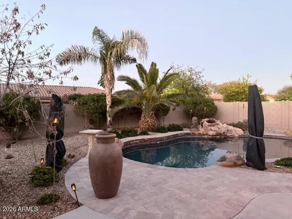 a view of outdoor space with seating area