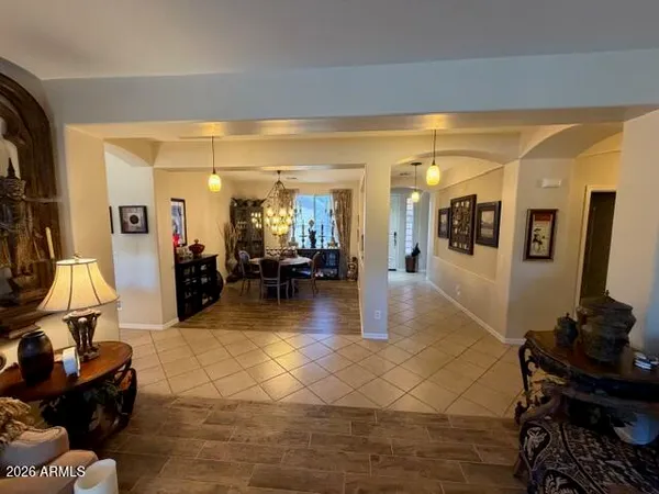a view of a livingroom and dining room