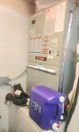 a view of a couch in a room