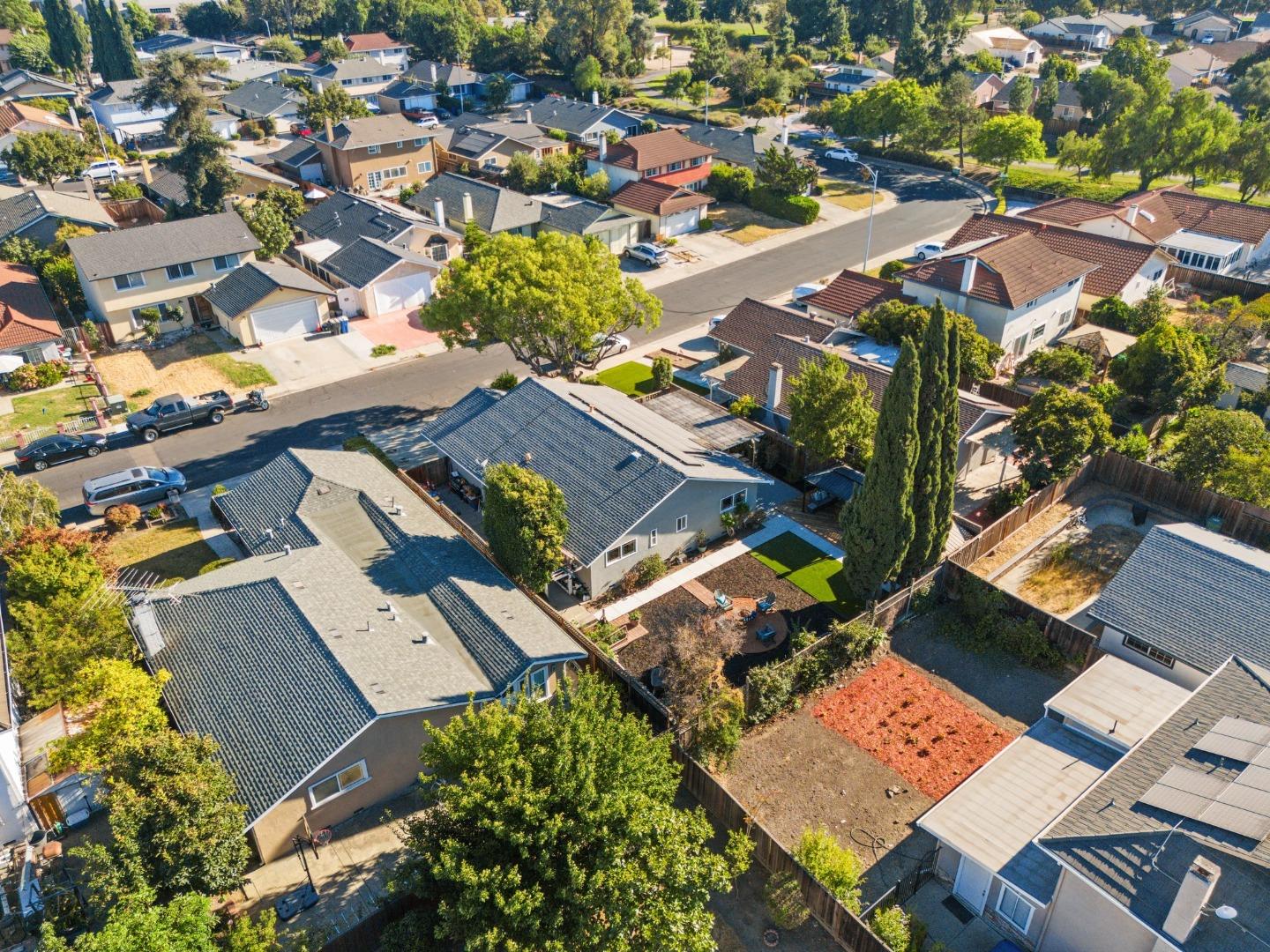 205 Evergreen Way Milpitas, CA 95035 - Photo 28 of 31 an aerial view of a house with a yard