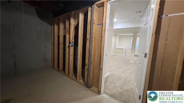 an empty room with closet