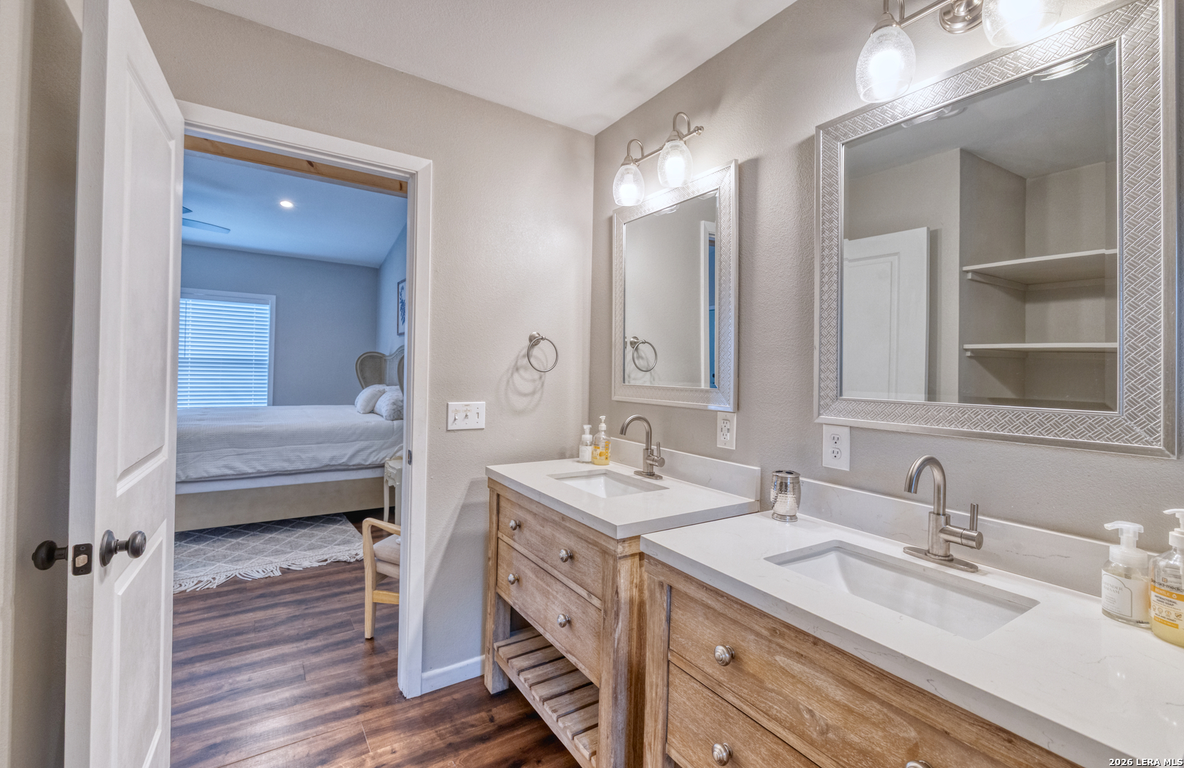 1674 Flat Rock Road Rio Frio, TX 78879 - Photo 24 of 39 a spacious bathroom with a double vanity sink mirror and double